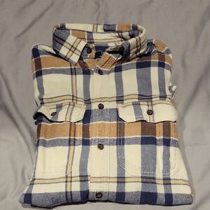 Mens White Plaid Button Down